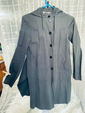 Women’s Hooded Long Coat in green Gray